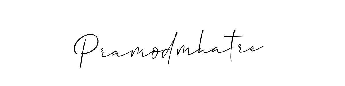 The best way (Allison_Script) to make a short signature is to pick only two or three words in your name. The name Pramodmhatre include a total of six letters. For converting this name. Pramodmhatre signature style 2 images and pictures png