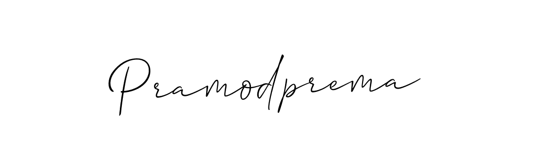 It looks lik you need a new signature style for name Pramodprema. Design unique handwritten (Allison_Script) signature with our free signature maker in just a few clicks. Pramodprema signature style 2 images and pictures png