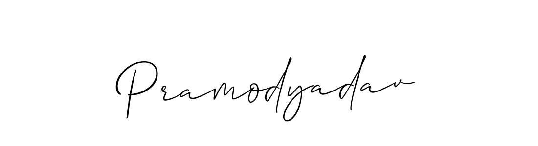 Use a signature maker to create a handwritten signature online. With this signature software, you can design (Allison_Script) your own signature for name Pramodyadav. Pramodyadav signature style 2 images and pictures png