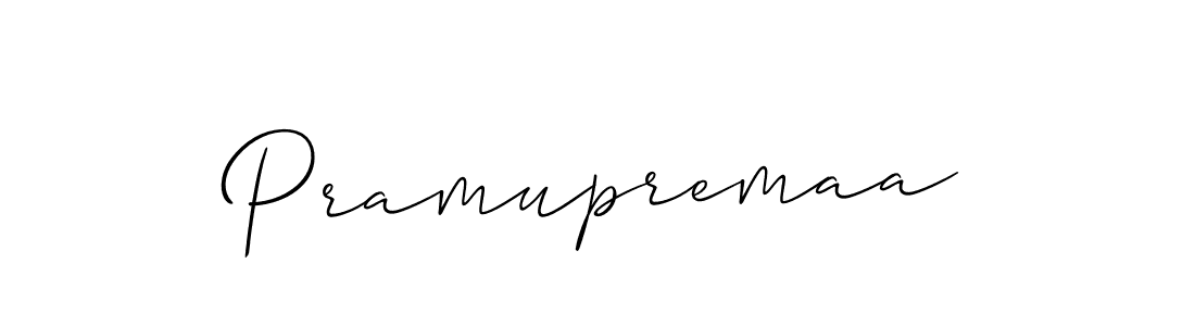 Design your own signature with our free online signature maker. With this signature software, you can create a handwritten (Allison_Script) signature for name Pramupremaa. Pramupremaa signature style 2 images and pictures png