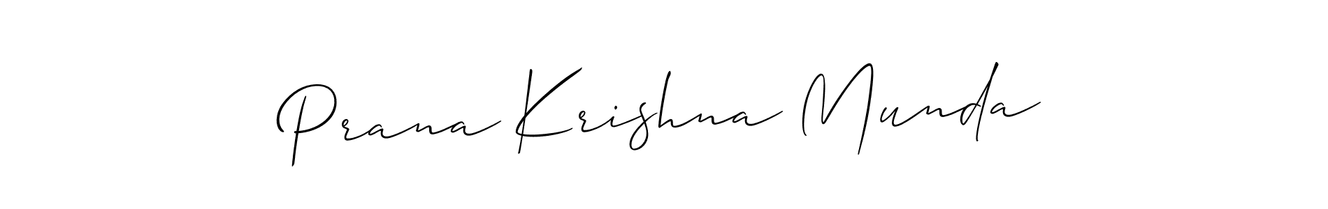 Similarly Allison_Script is the best handwritten signature design. Signature creator online .You can use it as an online autograph creator for name Prana Krishna Munda. Prana Krishna Munda signature style 2 images and pictures png