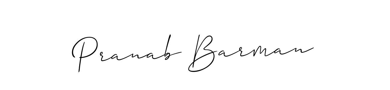 Use a signature maker to create a handwritten signature online. With this signature software, you can design (Allison_Script) your own signature for name Pranab Barman. Pranab Barman signature style 2 images and pictures png