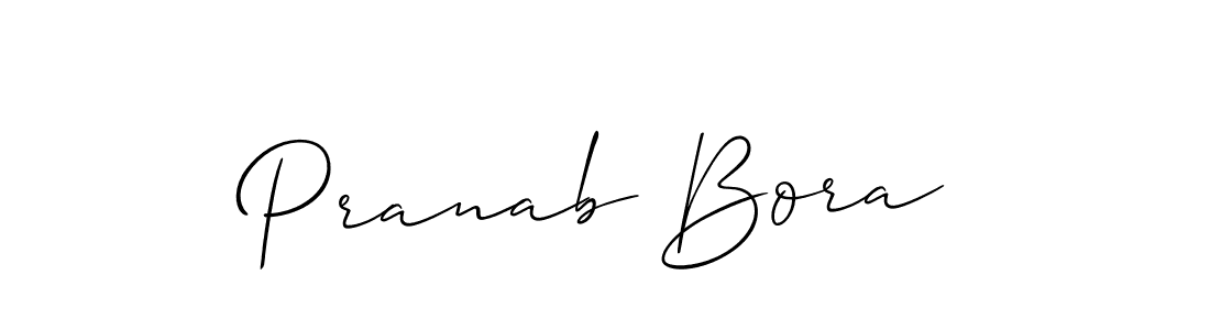 How to make Pranab Bora name signature. Use Allison_Script style for creating short signs online. This is the latest handwritten sign. Pranab Bora signature style 2 images and pictures png