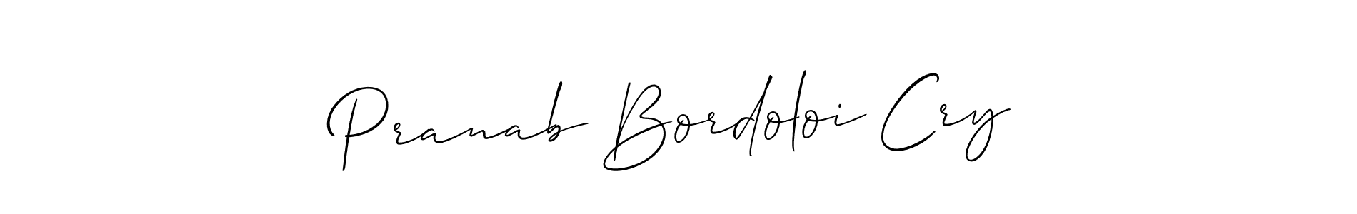 It looks lik you need a new signature style for name Pranab Bordoloi Cry. Design unique handwritten (Allison_Script) signature with our free signature maker in just a few clicks. Pranab Bordoloi Cry signature style 2 images and pictures png