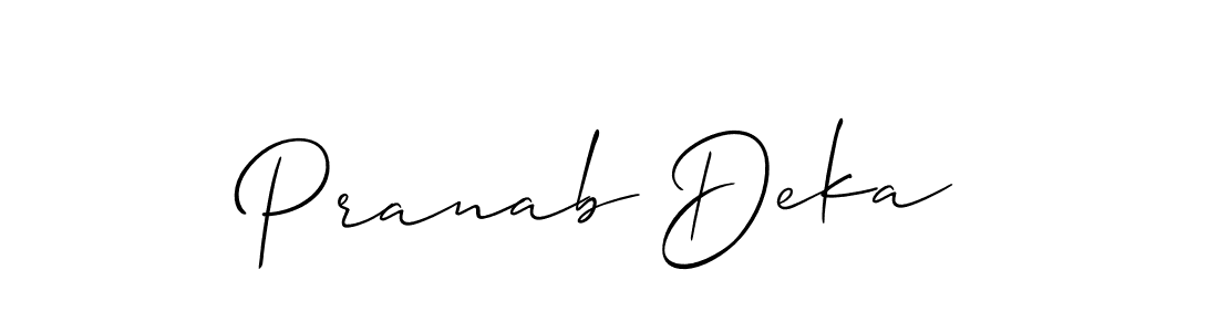 It looks lik you need a new signature style for name Pranab Deka. Design unique handwritten (Allison_Script) signature with our free signature maker in just a few clicks. Pranab Deka signature style 2 images and pictures png