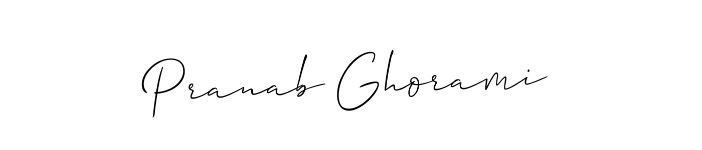 Create a beautiful signature design for name Pranab Ghorami. With this signature (Allison_Script) fonts, you can make a handwritten signature for free. Pranab Ghorami signature style 2 images and pictures png