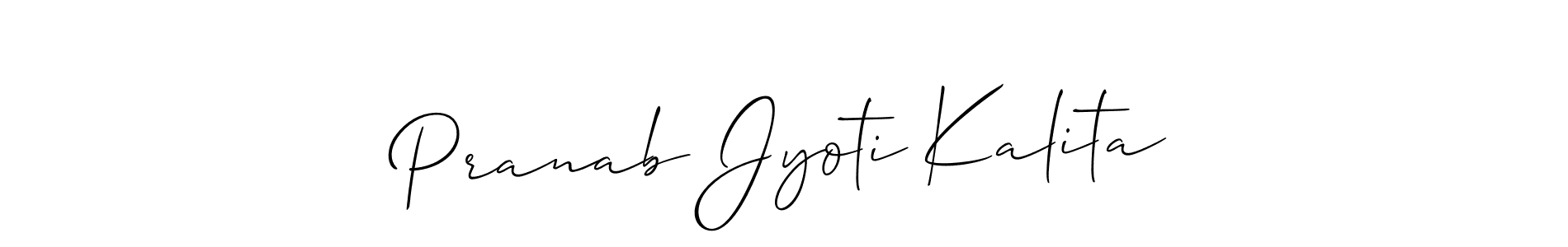 How to make Pranab Jyoti Kalita name signature. Use Allison_Script style for creating short signs online. This is the latest handwritten sign. Pranab Jyoti Kalita signature style 2 images and pictures png