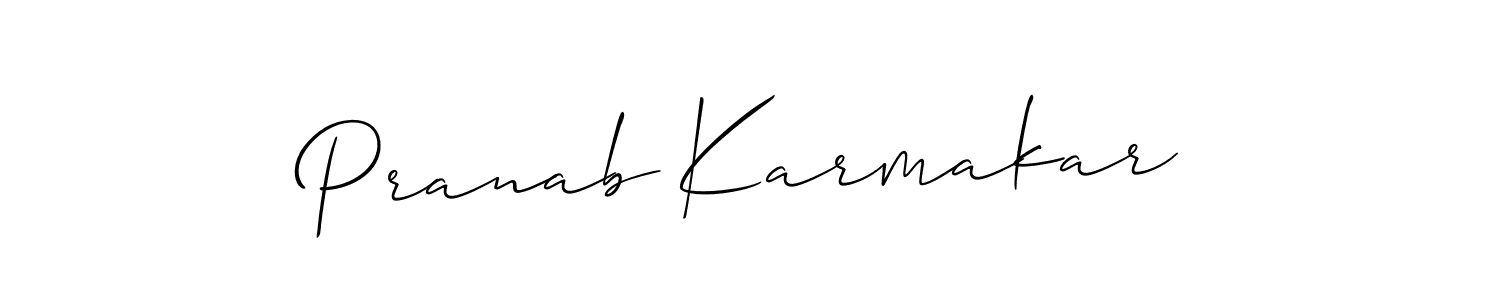 if you are searching for the best signature style for your name Pranab Karmakar. so please give up your signature search. here we have designed multiple signature styles  using Allison_Script. Pranab Karmakar signature style 2 images and pictures png