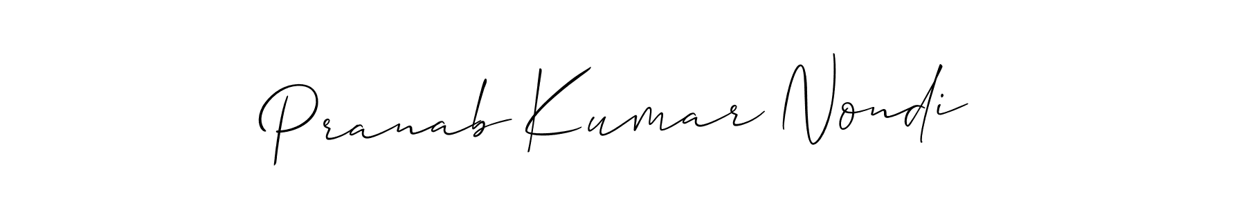 Pranab Kumar Nondi stylish signature style. Best Handwritten Sign (Allison_Script) for my name. Handwritten Signature Collection Ideas for my name Pranab Kumar Nondi. Pranab Kumar Nondi signature style 2 images and pictures png