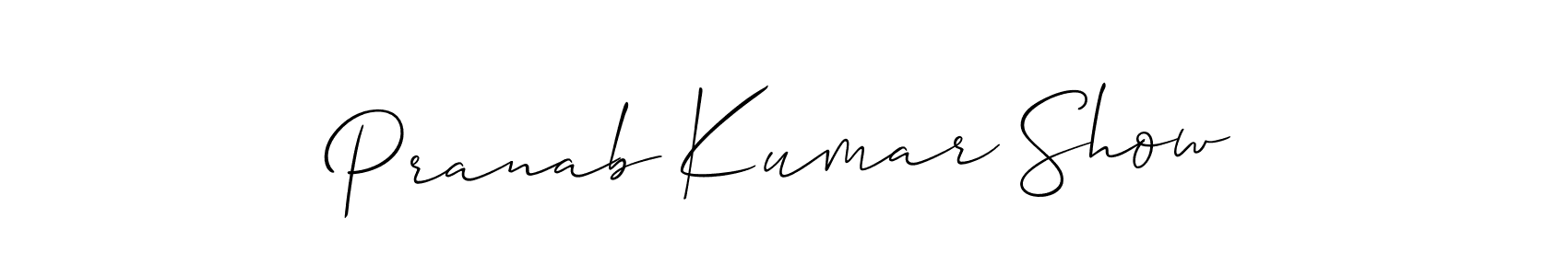 How to Draw Pranab Kumar Show signature style? Allison_Script is a latest design signature styles for name Pranab Kumar Show. Pranab Kumar Show signature style 2 images and pictures png