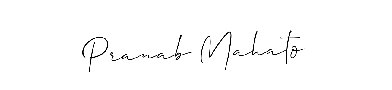 How to make Pranab Mahato name signature. Use Allison_Script style for creating short signs online. This is the latest handwritten sign. Pranab Mahato signature style 2 images and pictures png