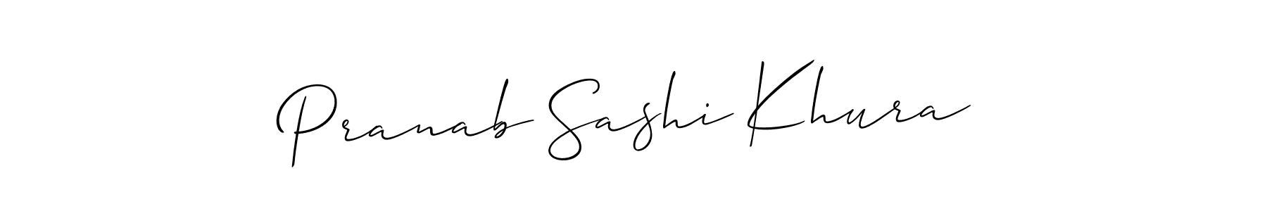 Make a beautiful signature design for name Pranab Sashi Khura. With this signature (Allison_Script) style, you can create a handwritten signature for free. Pranab Sashi Khura signature style 2 images and pictures png