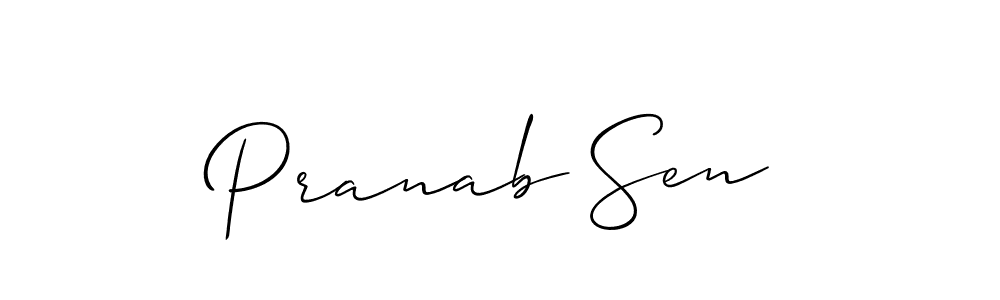 Design your own signature with our free online signature maker. With this signature software, you can create a handwritten (Allison_Script) signature for name Pranab Sen. Pranab Sen signature style 2 images and pictures png