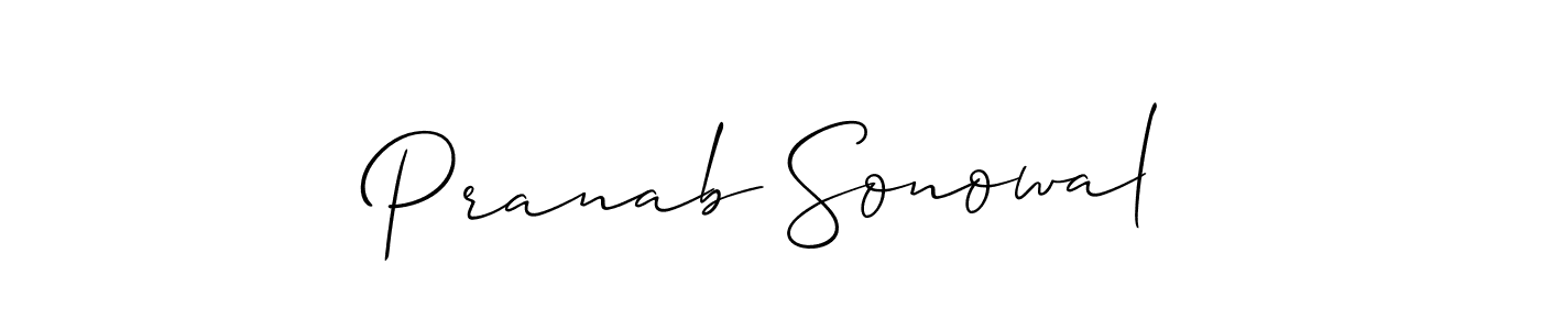 It looks lik you need a new signature style for name Pranab Sonowal. Design unique handwritten (Allison_Script) signature with our free signature maker in just a few clicks. Pranab Sonowal signature style 2 images and pictures png