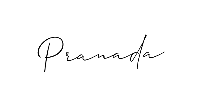 Make a beautiful signature design for name Pranada. With this signature (Allison_Script) style, you can create a handwritten signature for free. Pranada signature style 2 images and pictures png