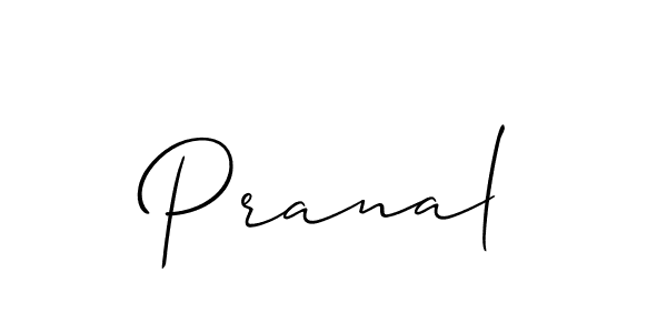 How to make Pranal name signature. Use Allison_Script style for creating short signs online. This is the latest handwritten sign. Pranal signature style 2 images and pictures png