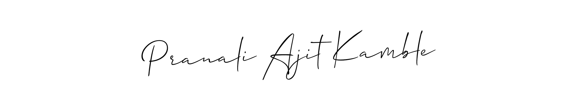 How to make Pranali Ajit Kamble name signature. Use Allison_Script style for creating short signs online. This is the latest handwritten sign. Pranali Ajit Kamble signature style 2 images and pictures png