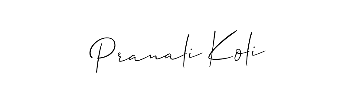 Pranali Koli stylish signature style. Best Handwritten Sign (Allison_Script) for my name. Handwritten Signature Collection Ideas for my name Pranali Koli. Pranali Koli signature style 2 images and pictures png