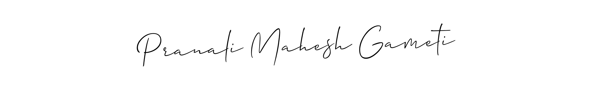 if you are searching for the best signature style for your name Pranali Mahesh Gameti. so please give up your signature search. here we have designed multiple signature styles  using Allison_Script. Pranali Mahesh Gameti signature style 2 images and pictures png