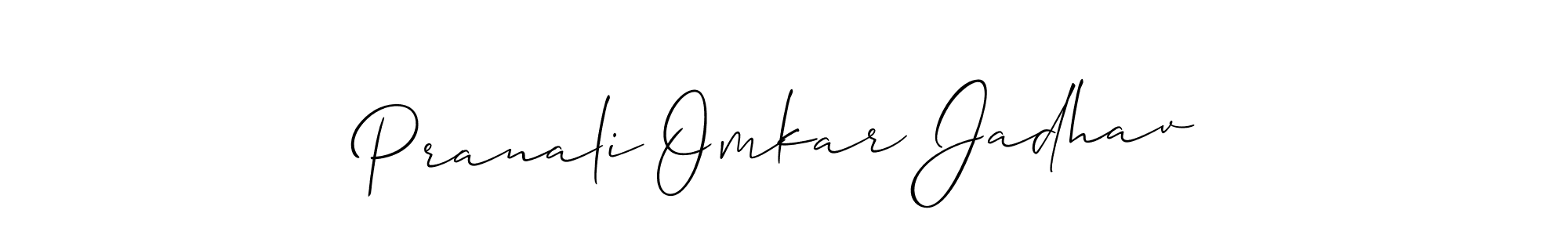 Also You can easily find your signature by using the search form. We will create Pranali Omkar Jadhav name handwritten signature images for you free of cost using Allison_Script sign style. Pranali Omkar Jadhav signature style 2 images and pictures png