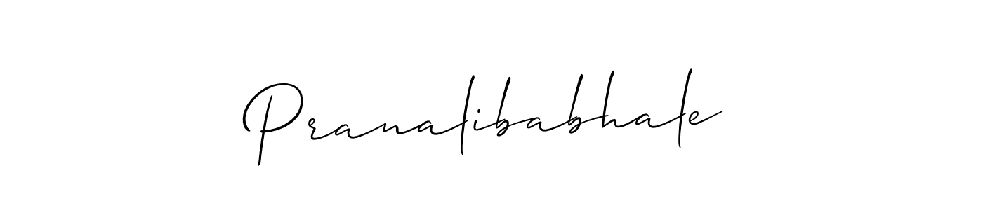 How to make Pranalibabhale name signature. Use Allison_Script style for creating short signs online. This is the latest handwritten sign. Pranalibabhale signature style 2 images and pictures png