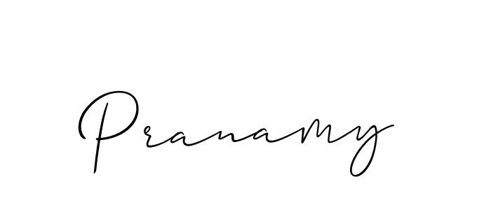 Design your own signature with our free online signature maker. With this signature software, you can create a handwritten (Allison_Script) signature for name Pranamy. Pranamy signature style 2 images and pictures png