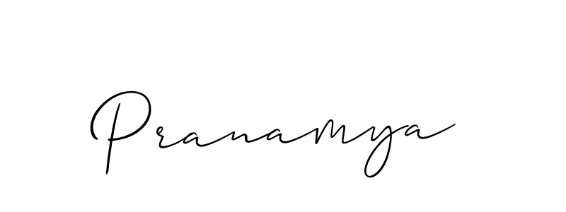 Allison_Script is a professional signature style that is perfect for those who want to add a touch of class to their signature. It is also a great choice for those who want to make their signature more unique. Get Pranamya name to fancy signature for free. Pranamya signature style 2 images and pictures png