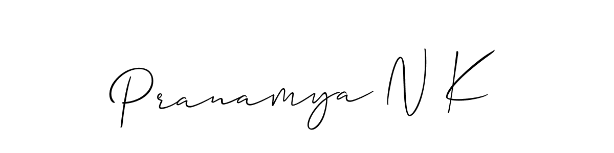 Make a beautiful signature design for name Pranamya N K. Use this online signature maker to create a handwritten signature for free. Pranamya N K signature style 2 images and pictures png