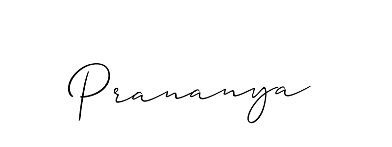 Also we have Prananya name is the best signature style. Create professional handwritten signature collection using Allison_Script autograph style. Prananya signature style 2 images and pictures png