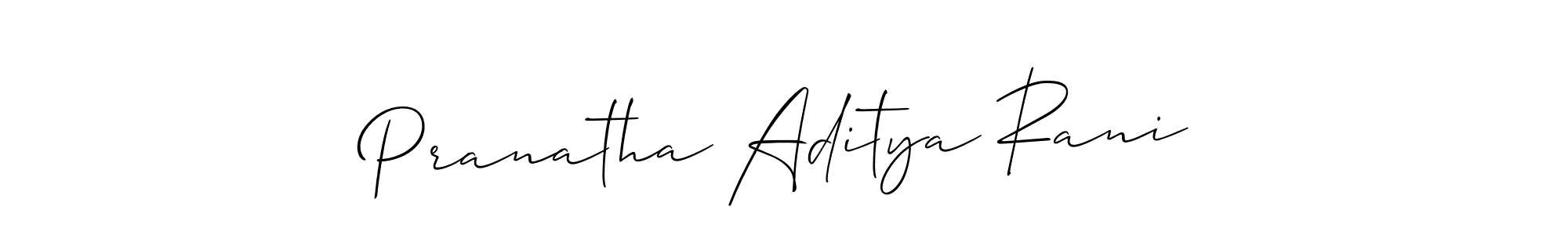 Use a signature maker to create a handwritten signature online. With this signature software, you can design (Allison_Script) your own signature for name Pranatha Aditya Rani. Pranatha Aditya Rani signature style 2 images and pictures png