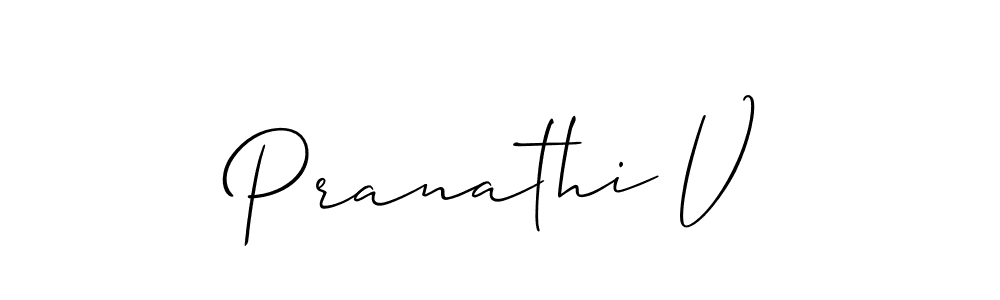 Design your own signature with our free online signature maker. With this signature software, you can create a handwritten (Allison_Script) signature for name Pranathi V. Pranathi V signature style 2 images and pictures png