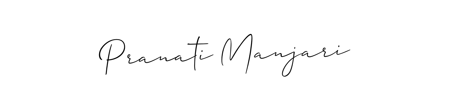 Allison_Script is a professional signature style that is perfect for those who want to add a touch of class to their signature. It is also a great choice for those who want to make their signature more unique. Get Pranati Manjari name to fancy signature for free. Pranati Manjari signature style 2 images and pictures png