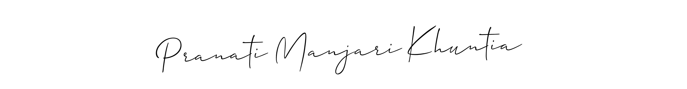 Use a signature maker to create a handwritten signature online. With this signature software, you can design (Allison_Script) your own signature for name Pranati Manjari Khuntia. Pranati Manjari Khuntia signature style 2 images and pictures png