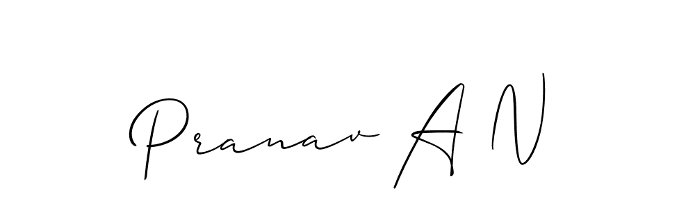Pranav A N stylish signature style. Best Handwritten Sign (Allison_Script) for my name. Handwritten Signature Collection Ideas for my name Pranav A N. Pranav A N signature style 2 images and pictures png