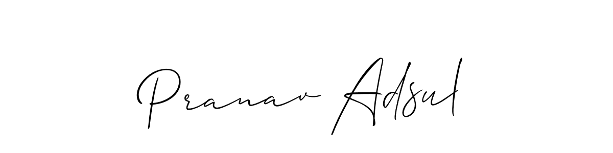 Make a beautiful signature design for name Pranav Adsul. With this signature (Allison_Script) style, you can create a handwritten signature for free. Pranav Adsul signature style 2 images and pictures png