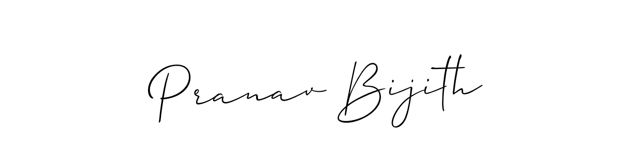 Also we have Pranav Bijith name is the best signature style. Create professional handwritten signature collection using Allison_Script autograph style. Pranav Bijith signature style 2 images and pictures png