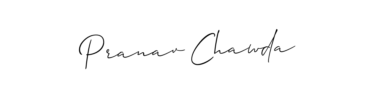 Also we have Pranav Chawda name is the best signature style. Create professional handwritten signature collection using Allison_Script autograph style. Pranav Chawda signature style 2 images and pictures png
