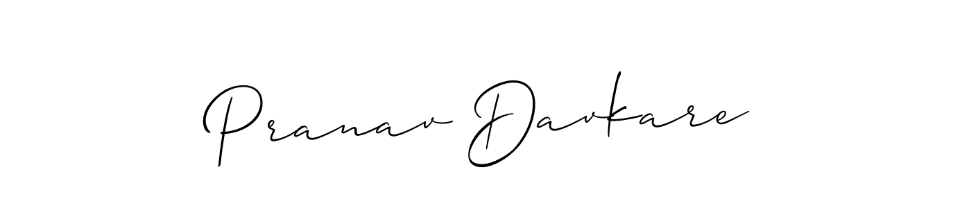 Use a signature maker to create a handwritten signature online. With this signature software, you can design (Allison_Script) your own signature for name Pranav Davkare. Pranav Davkare signature style 2 images and pictures png