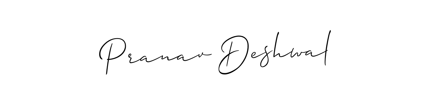 Create a beautiful signature design for name Pranav Deshwal. With this signature (Allison_Script) fonts, you can make a handwritten signature for free. Pranav Deshwal signature style 2 images and pictures png