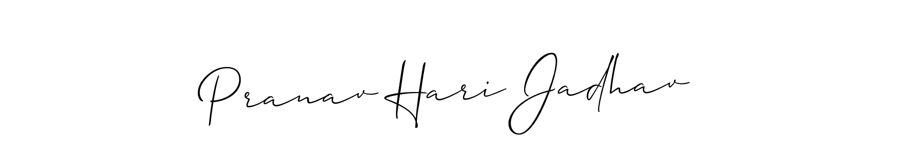 Allison_Script is a professional signature style that is perfect for those who want to add a touch of class to their signature. It is also a great choice for those who want to make their signature more unique. Get Pranav Hari Jadhav name to fancy signature for free. Pranav Hari Jadhav signature style 2 images and pictures png