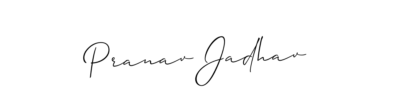 Also we have Pranav Jadhav name is the best signature style. Create professional handwritten signature collection using Allison_Script autograph style. Pranav Jadhav signature style 2 images and pictures png