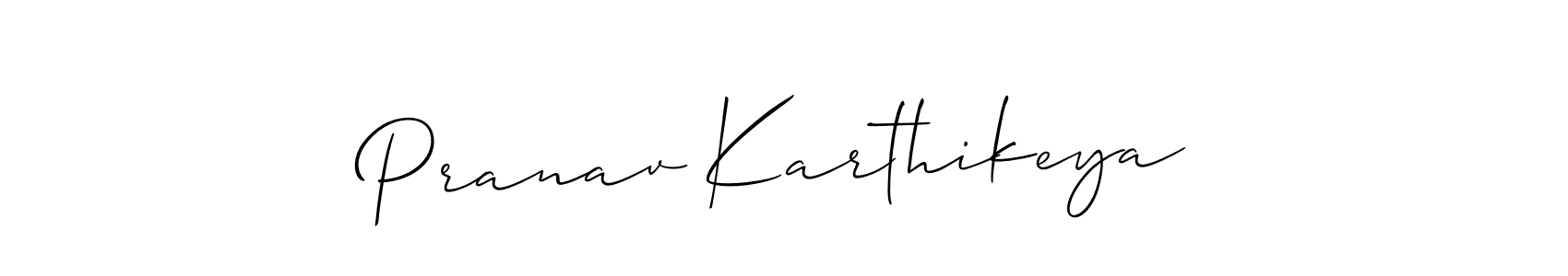 Create a beautiful signature design for name Pranav Karthikeya. With this signature (Allison_Script) fonts, you can make a handwritten signature for free. Pranav Karthikeya signature style 2 images and pictures png