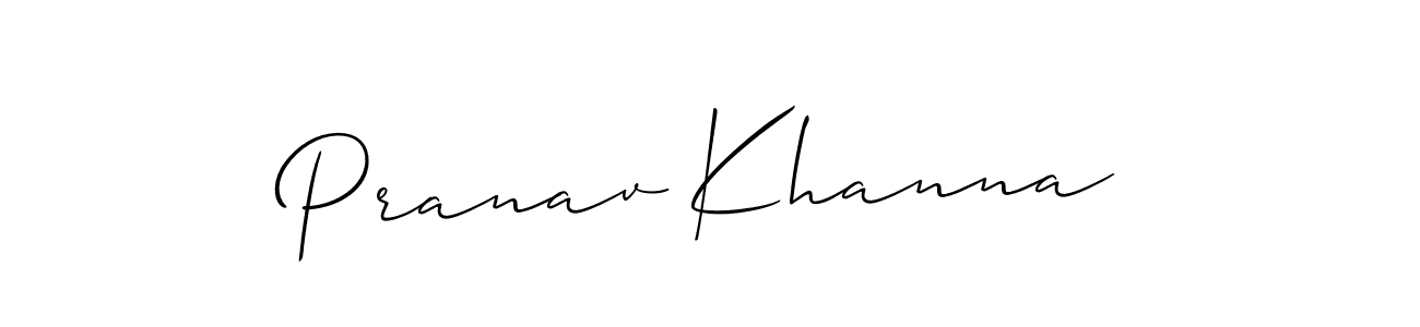 Design your own signature with our free online signature maker. With this signature software, you can create a handwritten (Allison_Script) signature for name Pranav Khanna. Pranav Khanna signature style 2 images and pictures png