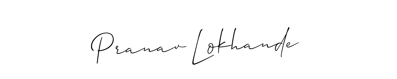 Create a beautiful signature design for name Pranav Lokhande. With this signature (Allison_Script) fonts, you can make a handwritten signature for free. Pranav Lokhande signature style 2 images and pictures png