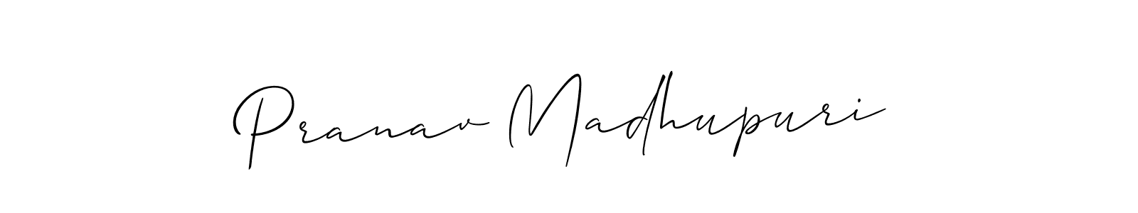 Create a beautiful signature design for name Pranav Madhupuri. With this signature (Allison_Script) fonts, you can make a handwritten signature for free. Pranav Madhupuri signature style 2 images and pictures png