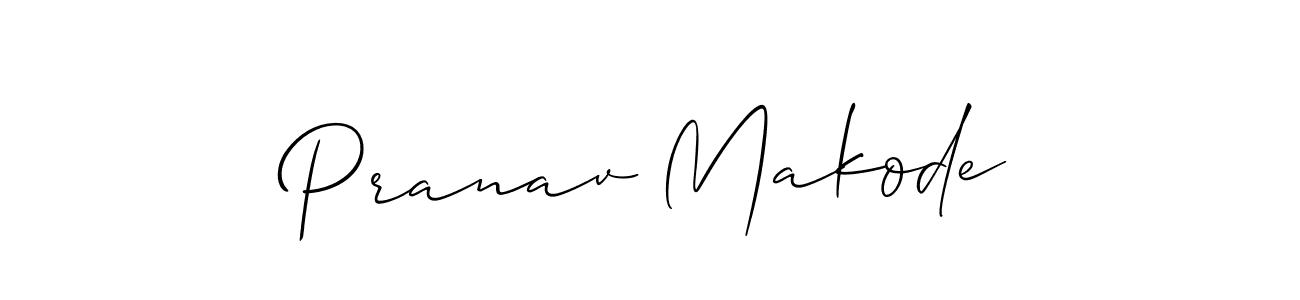 Make a short Pranav Makode signature style. Manage your documents anywhere anytime using Allison_Script. Create and add eSignatures, submit forms, share and send files easily. Pranav Makode signature style 2 images and pictures png