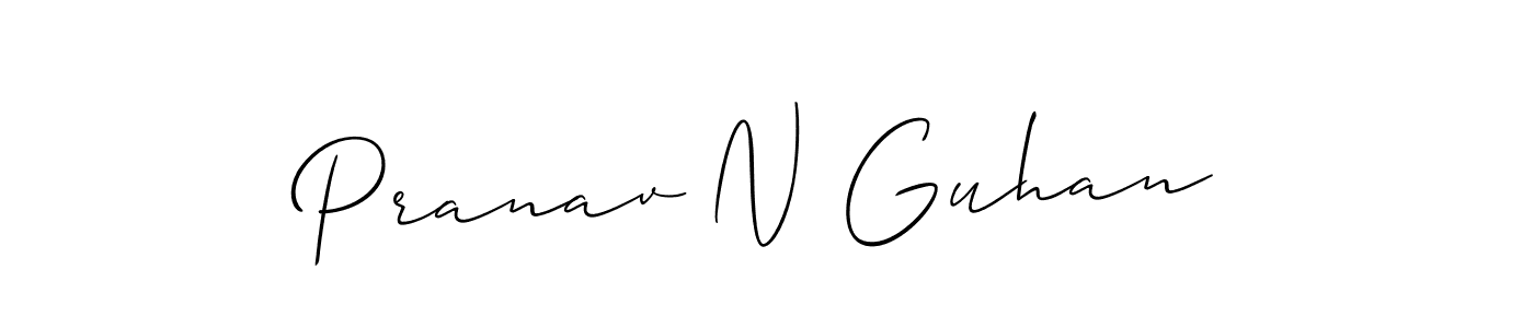 Pranav N Guhan stylish signature style. Best Handwritten Sign (Allison_Script) for my name. Handwritten Signature Collection Ideas for my name Pranav N Guhan. Pranav N Guhan signature style 2 images and pictures png