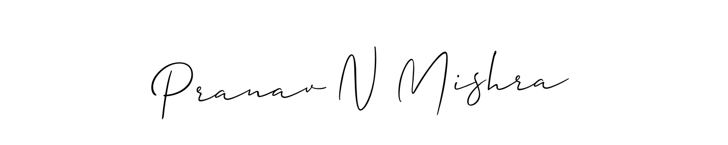 How to make Pranav N Mishra signature? Allison_Script is a professional autograph style. Create handwritten signature for Pranav N Mishra name. Pranav N Mishra signature style 2 images and pictures png