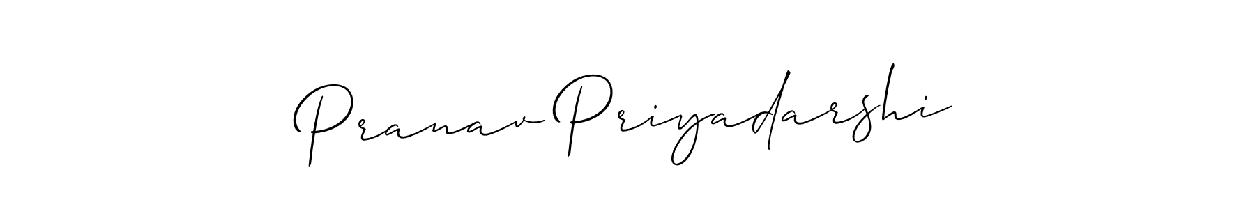 How to make Pranav Priyadarshi name signature. Use Allison_Script style for creating short signs online. This is the latest handwritten sign. Pranav Priyadarshi signature style 2 images and pictures png