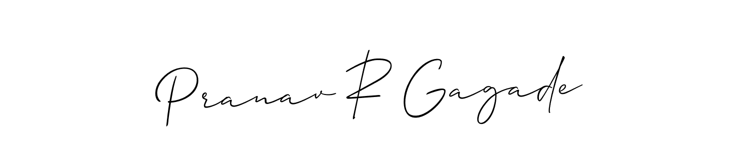 You should practise on your own different ways (Allison_Script) to write your name (Pranav R Gagade) in signature. don't let someone else do it for you. Pranav R Gagade signature style 2 images and pictures png